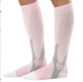 Compression Socks For Men&Women Best Graduated Athletic Fit For Running Flight Travel Boost Stamina Circulation&Recovery Socks (Option: Pink 3PC-S M)