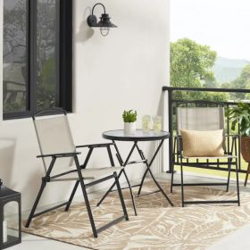 3-Piece Outdoor Bistro Set, Tan (Option: Default Title)