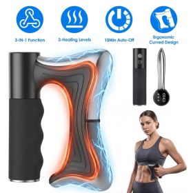 Multi-Mode Rechargeable Body Massager, Adjustable Heating & Vibration Modes, Curved Handheld Massage Tool with Storage Pouch for Daily Body Comfo (Option: AS  PIC)