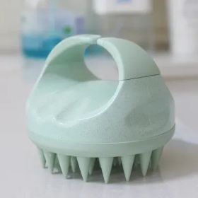 Factory Direct Sales Amazon Hot Sale Hand-held Silicone Shampoo Brush Massage Brush Shampoo Comb Bath Massage Tool (Color: Green bean)