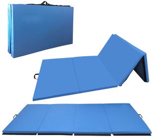 Only Supports Self Pickup  Folding Aerobics Mat, Extra Thick High-density Gymnastics Mat, Tear-resistant Aerobics Mat For Mixed Martial Arts, Str (Color: Blue)